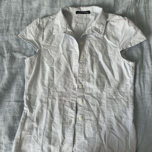 Brandy Melville Light Blue Striped Button Down Shirt